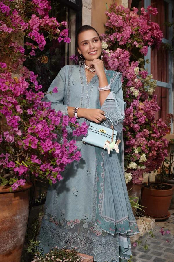 Sadia Asad Lawn Suit-Lawn-Grey-Chiffon-Aarasta