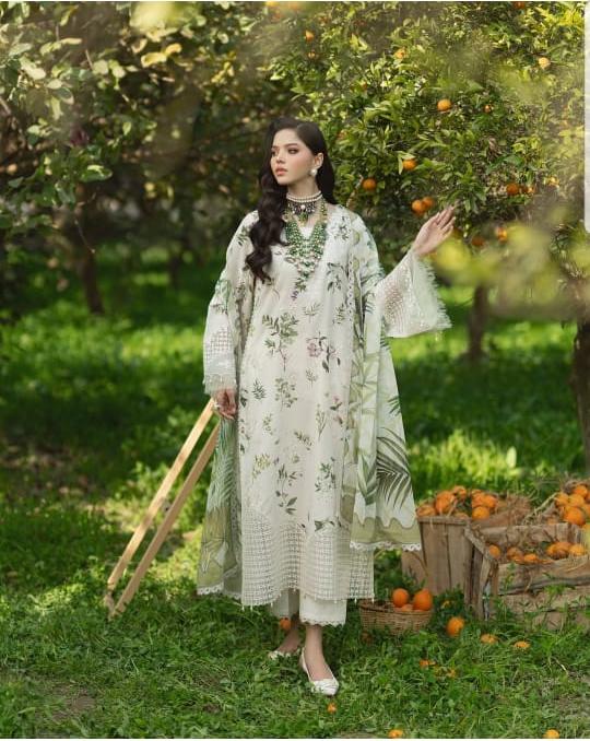 Sardinia Lawn Suit-Off White-Lawn-Chiffon-Aarasta
