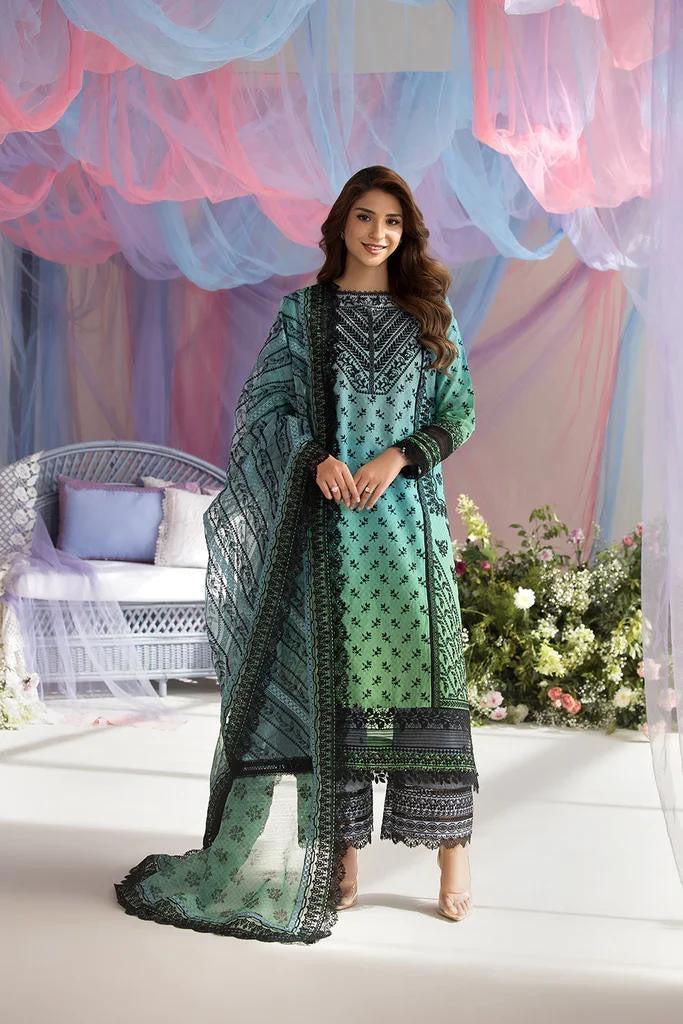Sobia Nazir Lawn Suit-Green-Lawn-Organza-Aarasta