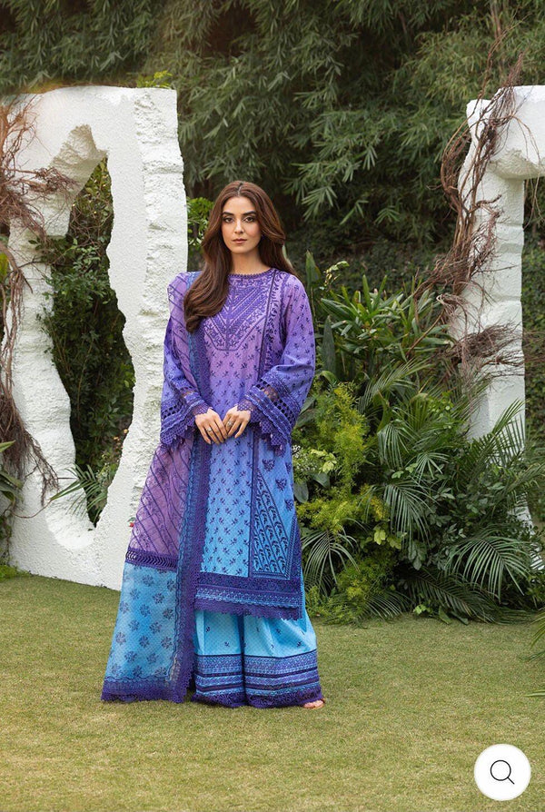 Sobia Nazir Lawn Suit-Purple-Lawn-Organza-Aarasta
