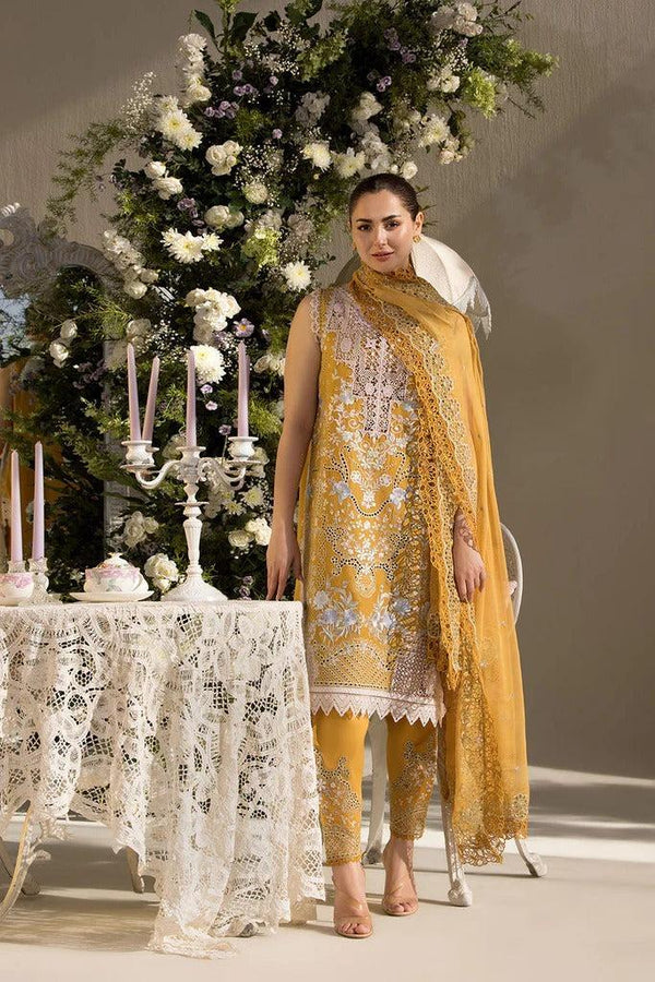 Sobia Nazir Lawn Suit-Yellow-Lawn-Organza-Aarasta