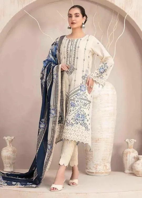Tawakkal Lawn Suit-Off White-Lawn-Organza-Aarasta