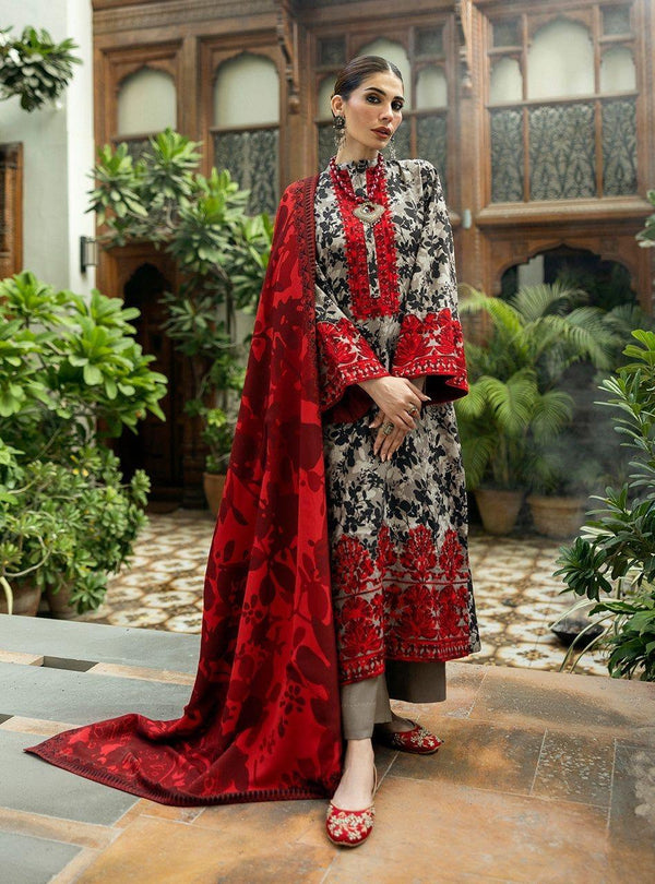 Zainab Chottani Lawn Suit-Black-Lawn-Chiffon-Aarasta