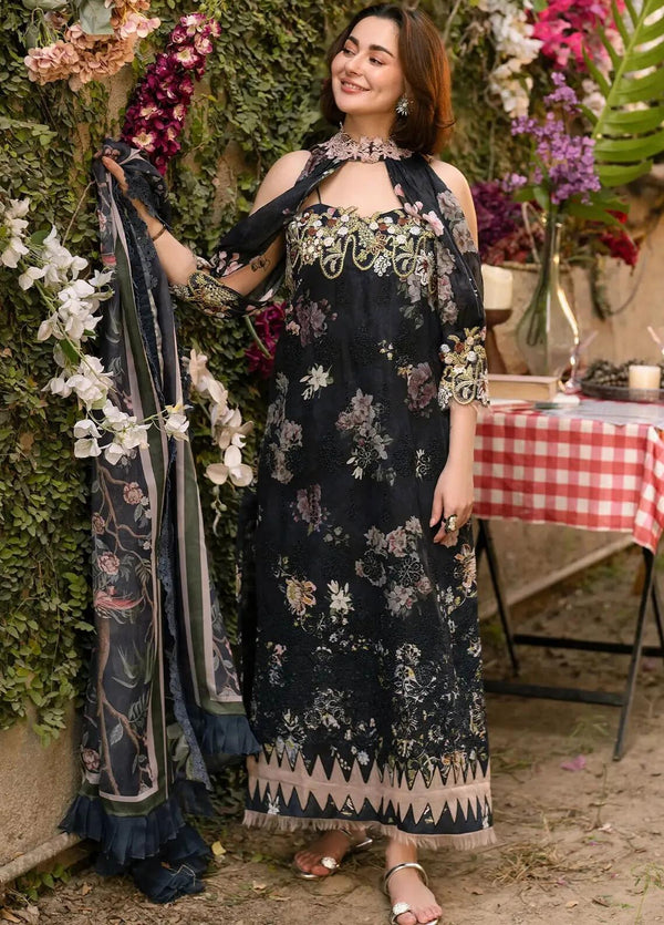 Zainab Chottani Lawn Suit-Black-Lawn-Chiffon-Aarasta