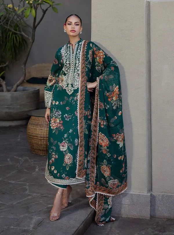 Zainab Chottani Lawn Suit-Green-Lawn-Chiffon-Aarasta