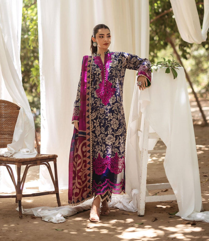 Zainab Chottani Lawn Suit-Lawn-Blue-Chiffon-Aarasta