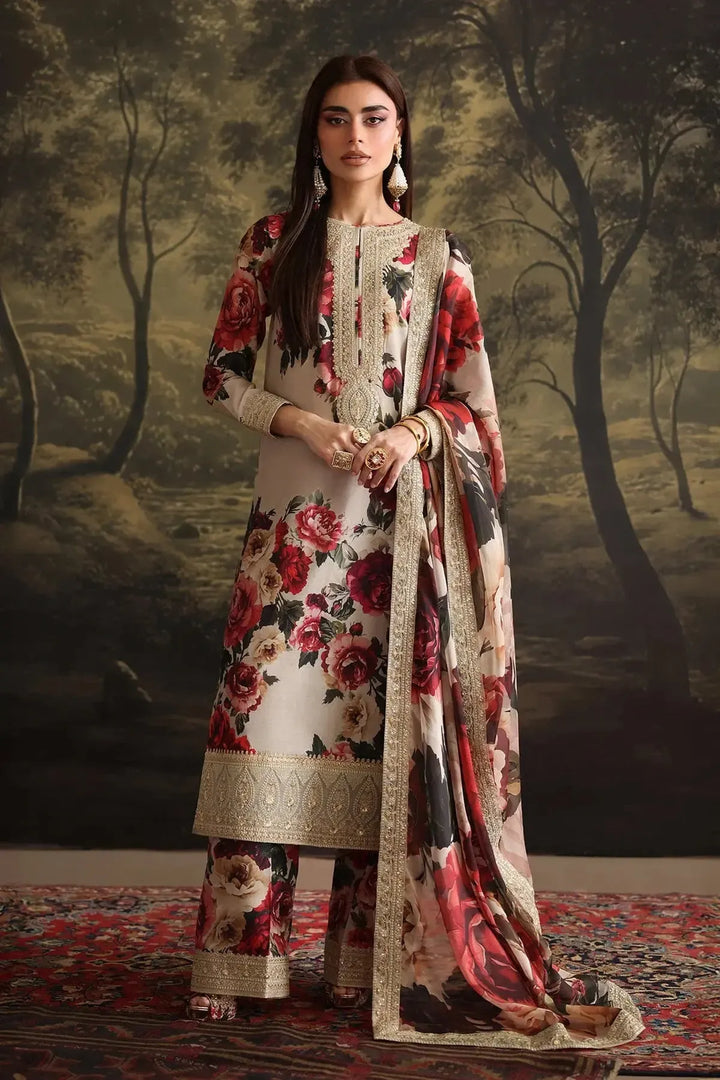 Zainab Chottani Lawn Suit-Off White-Lawn-Silk-Aarasta
