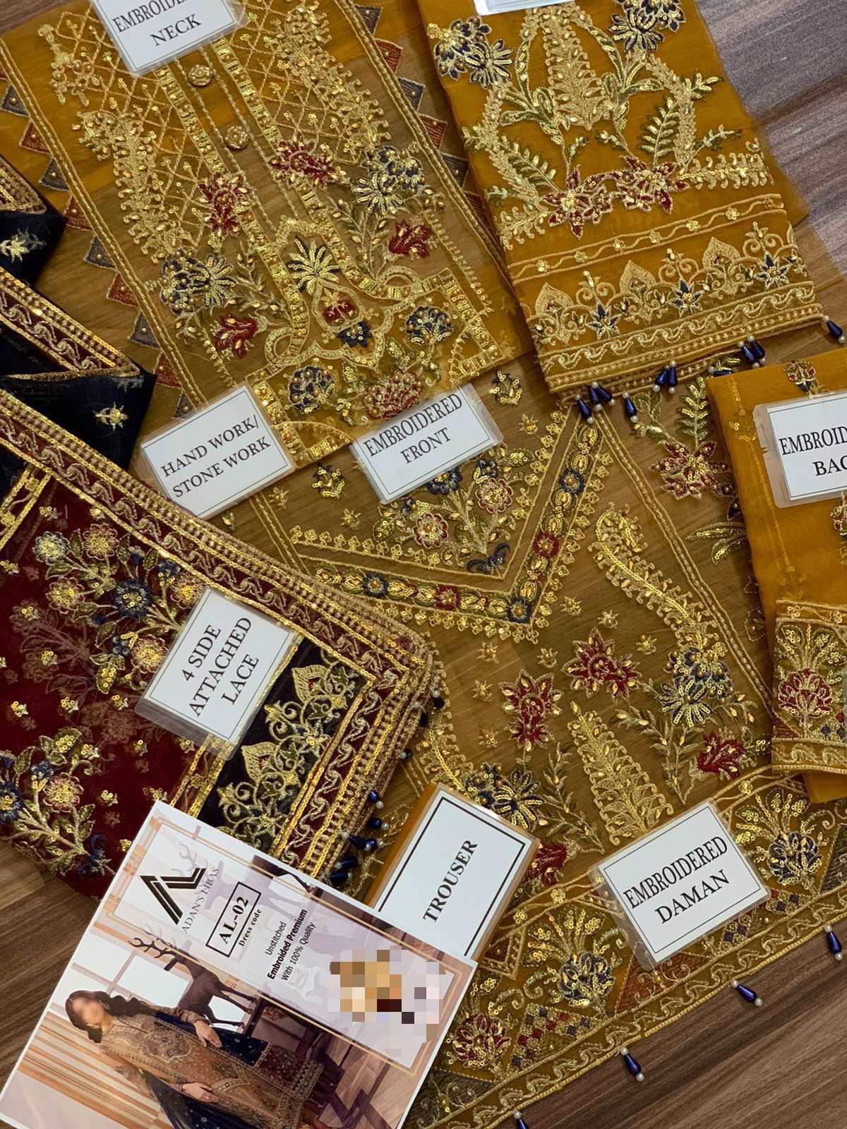 Adan Libas Organza Suit-Aarasta