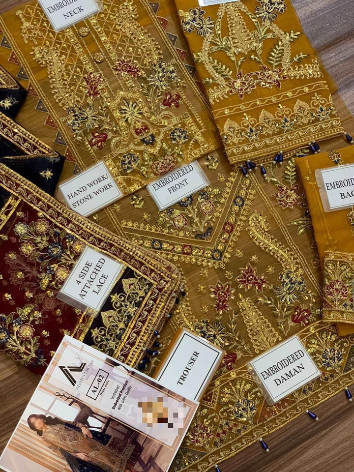Adan Libas Organza Suit-Aarasta