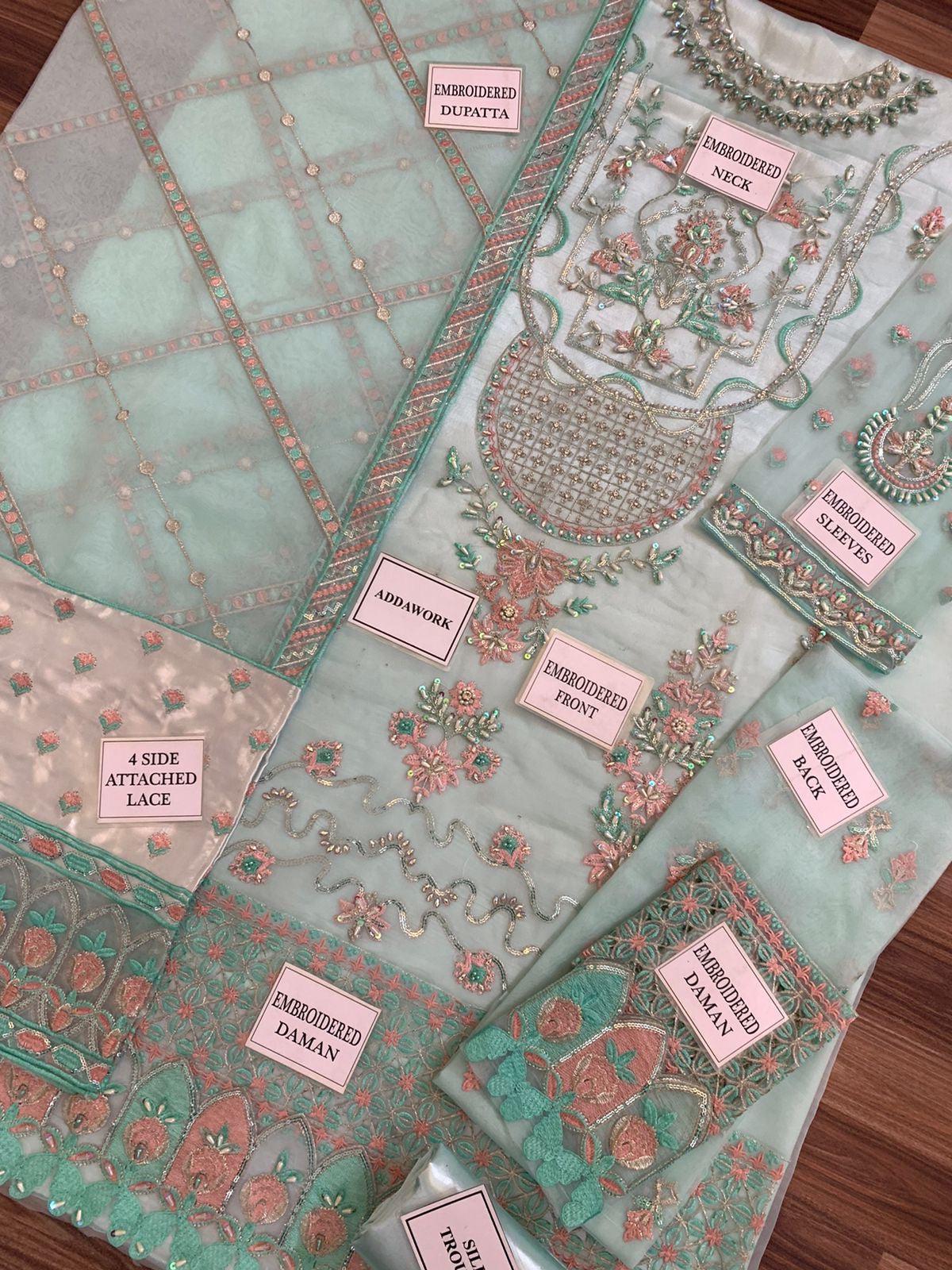 Afrozeh Organza Suit-Aarasta