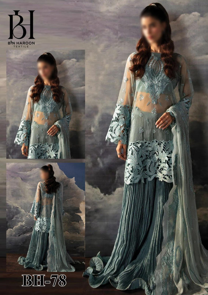 Afrozeh Organza Suit-Ferozi-Organza-Aarasta