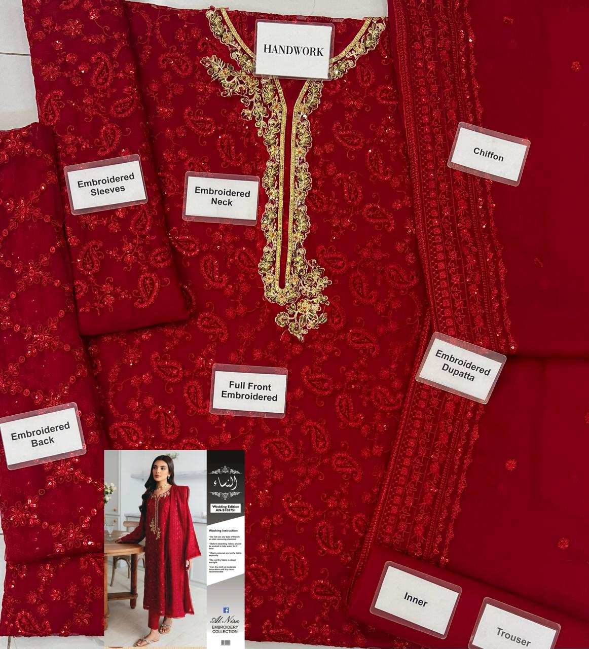 Agha Noor Chiffon Suit-Aarasta