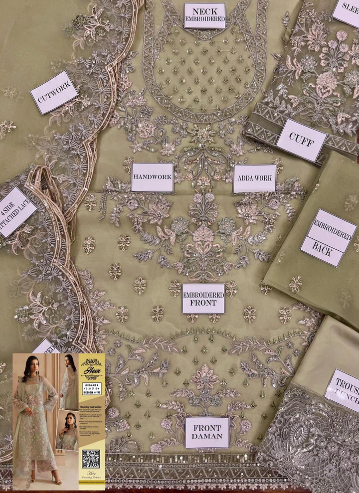 Akbar Aslam Organza Suit-Aarasta