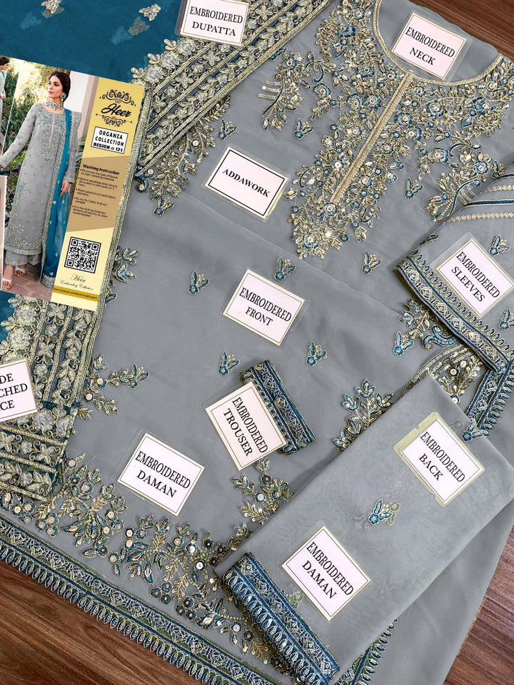 Akbar Aslam Organza Suit-Aarasta