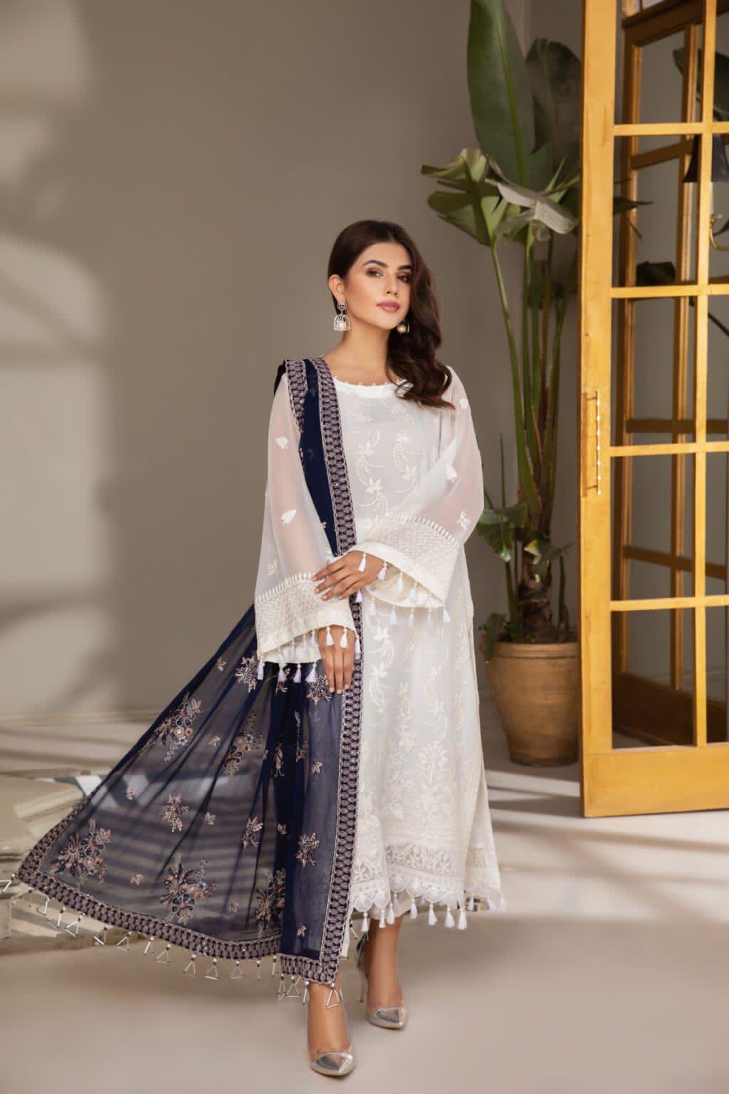 Alizeh Organza Suit-Blue-Organza-Aarasta
