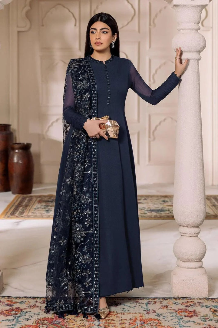 Alizeh Chiffon Suit-Navy-Chiffon-Aarasta