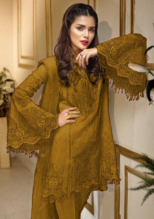 Anaya Net Suit-Mustard-Net-Aarasta