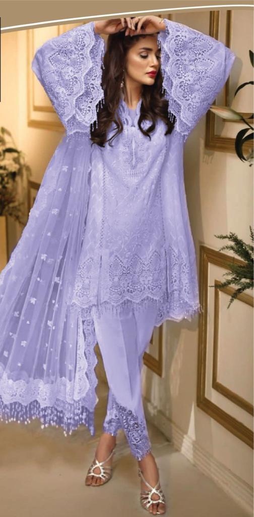Anaya Organza Suit-Purple-Organza-Aarasta