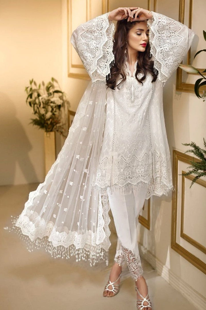 Anaya Organza Suit-White-Organza-Aarasta