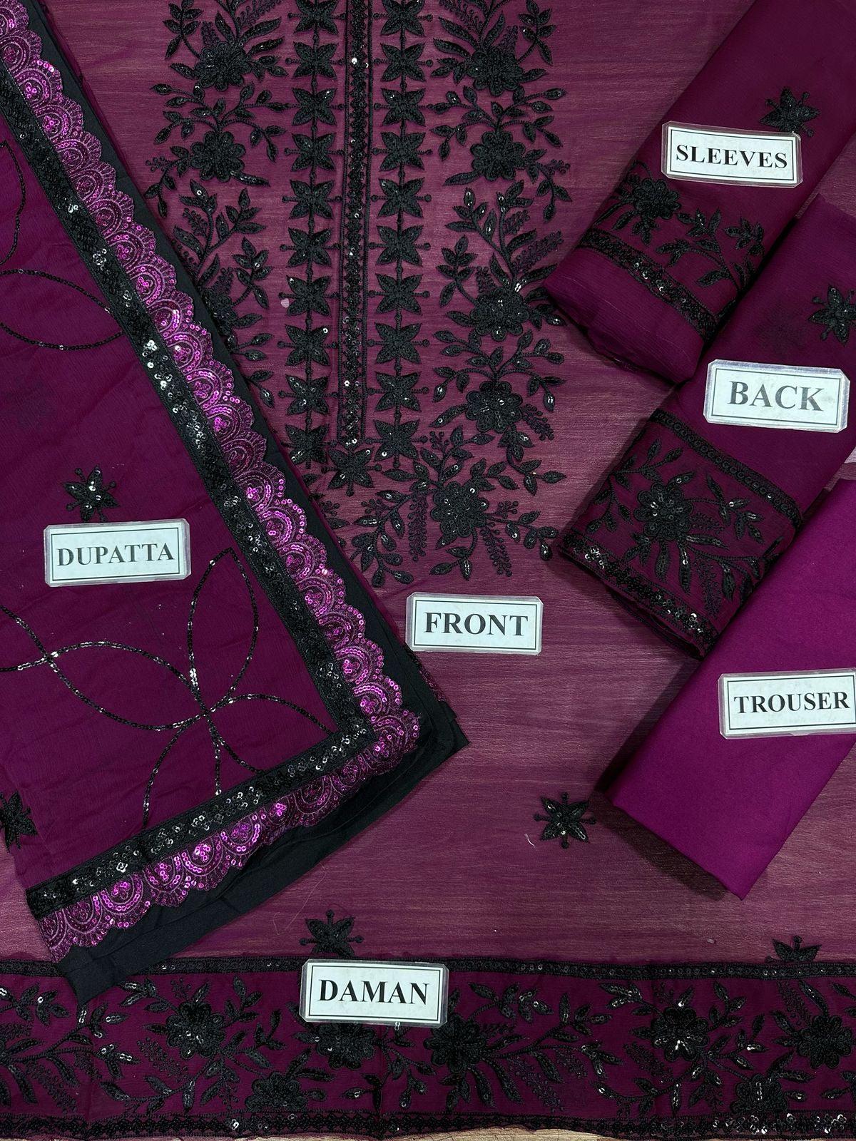 Asim Jofa Chiffon Suit-Aarasta