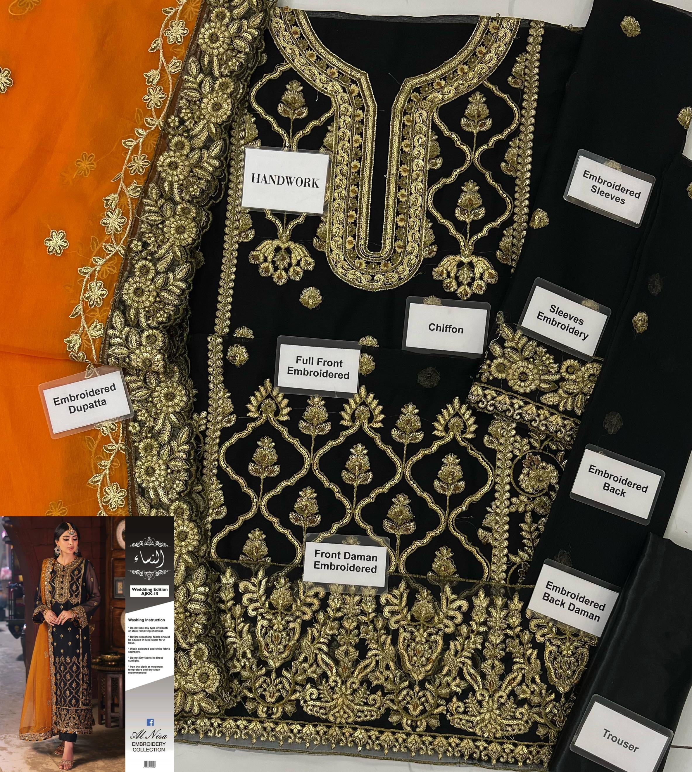 Asim Jofa Chiffon Suit-Aarasta