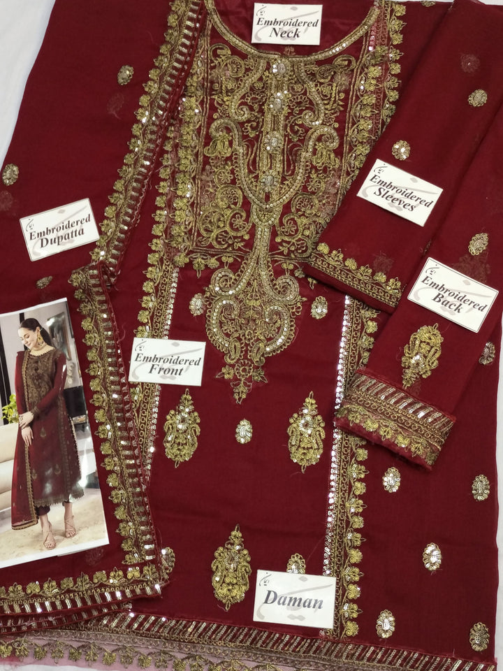 Asim Jofa Chiffon Suit-Aarasta