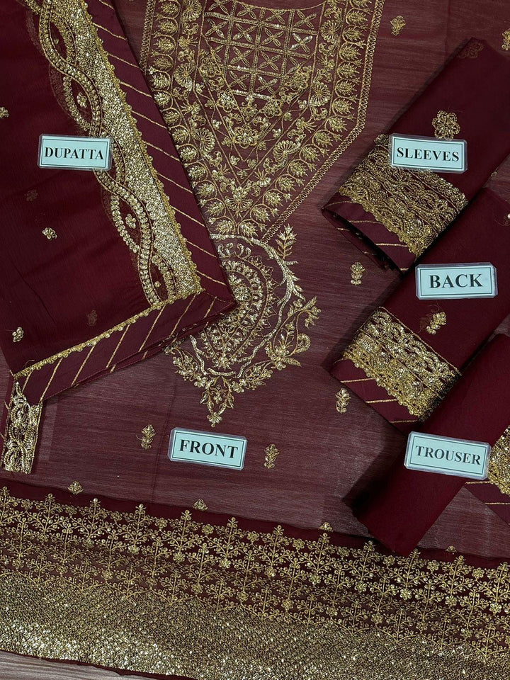 Asim Jofa Chiffon Suit-Aarasta