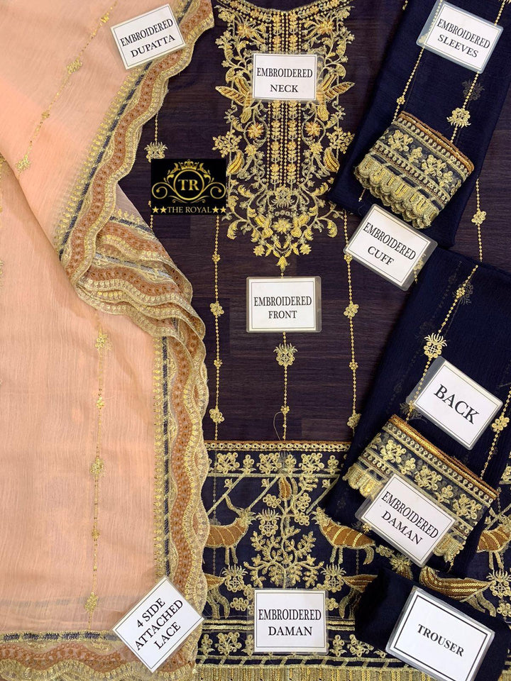 Asim Jofa Chiffon Suit-Aarasta