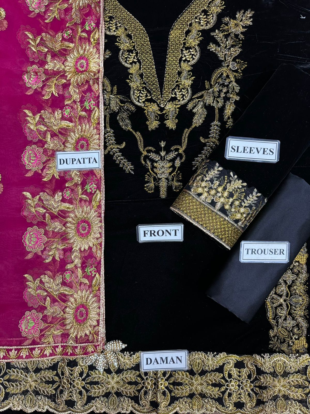 Ammara Khan Velvet Suit-Aarasta
