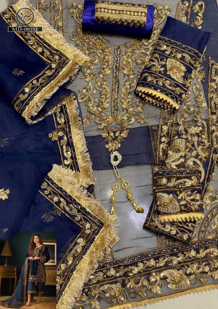 Asim Jofa Organza Suit-Aarasta