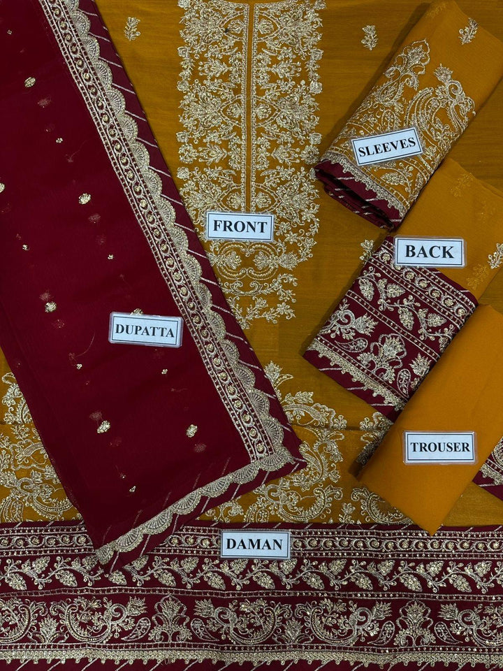 Asim Jofa Chiffon Suit-Aarasta