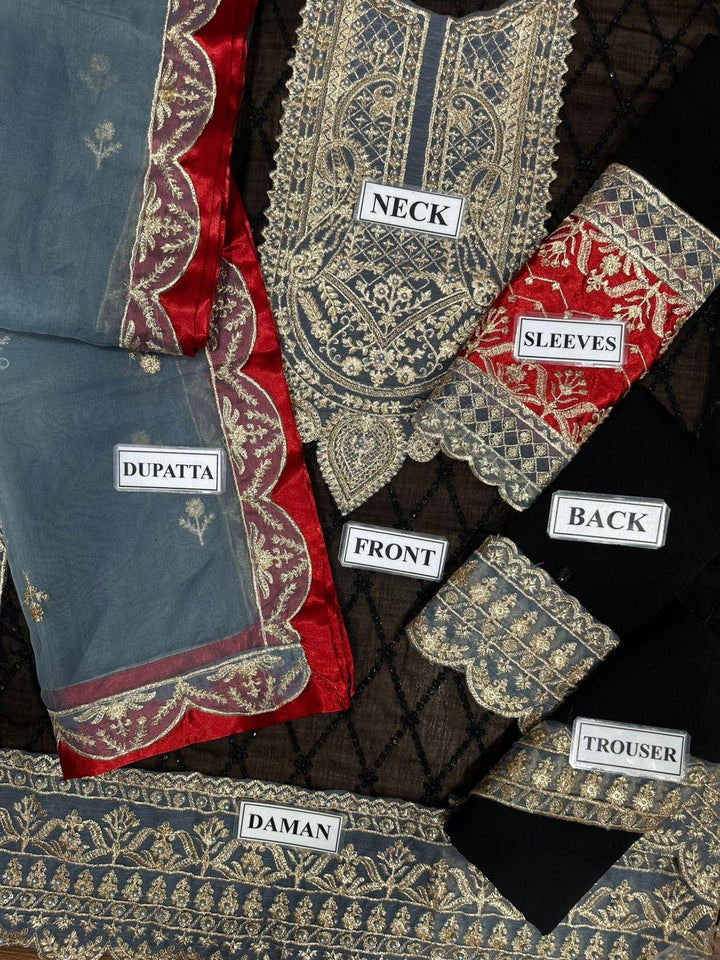 Asim Jofa Chiffon Suit-Aarasta