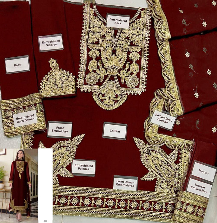 Asim Jofa Chiffon Suit-Aarasta