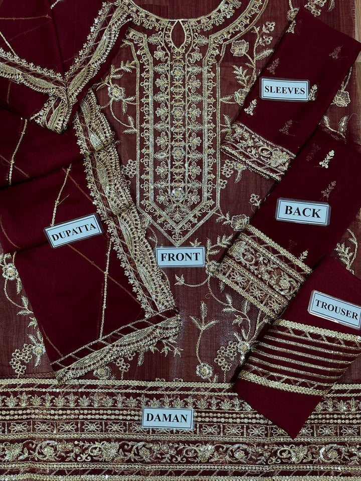 Asim Jofa Chiffon Suit-Aarasta