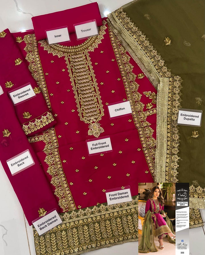 Asim Jofa Chiffon Suit-Aarasta