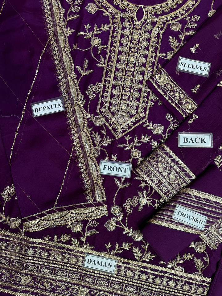 Asim Jofa Chiffon Suit-Aarasta