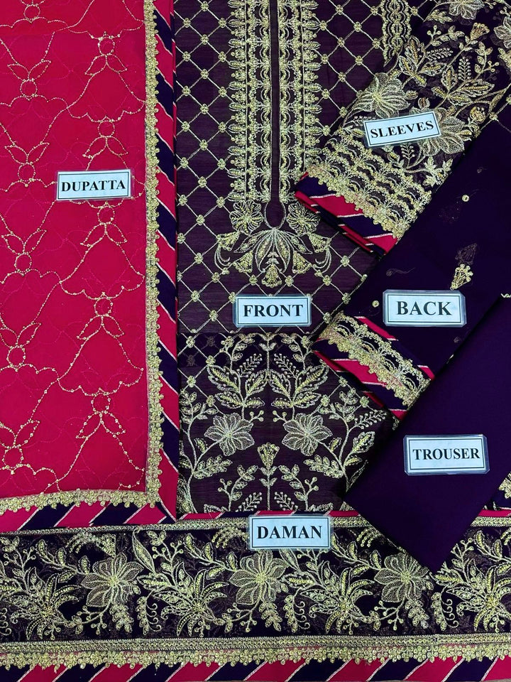 Asim Jofa Chiffon Suit-Aarasta