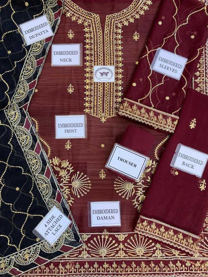 Asim Jofa Chiffon Suit-Aarasta