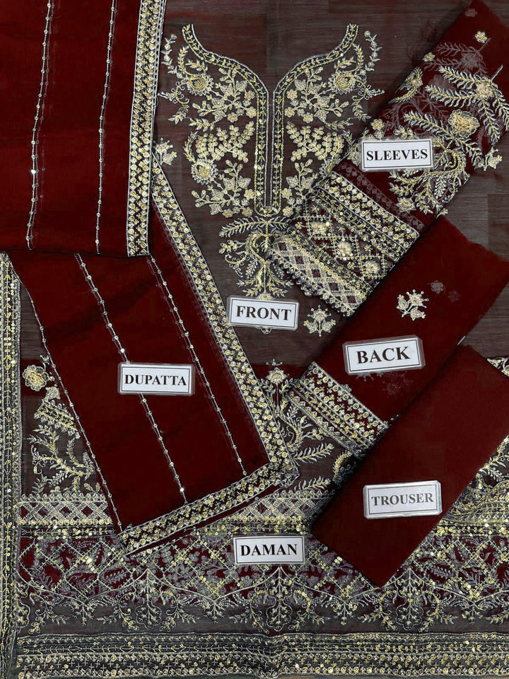 Asim Jofa Chiffon Suit-Aarasta