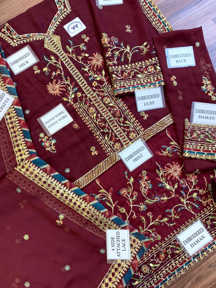 Asim Jofa Chiffon Suit-Aarasta