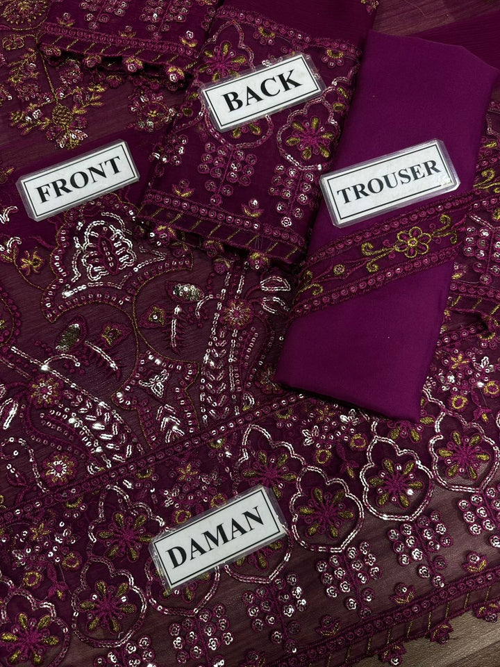 Asim Jofa Chiffon Suit-Aarasta