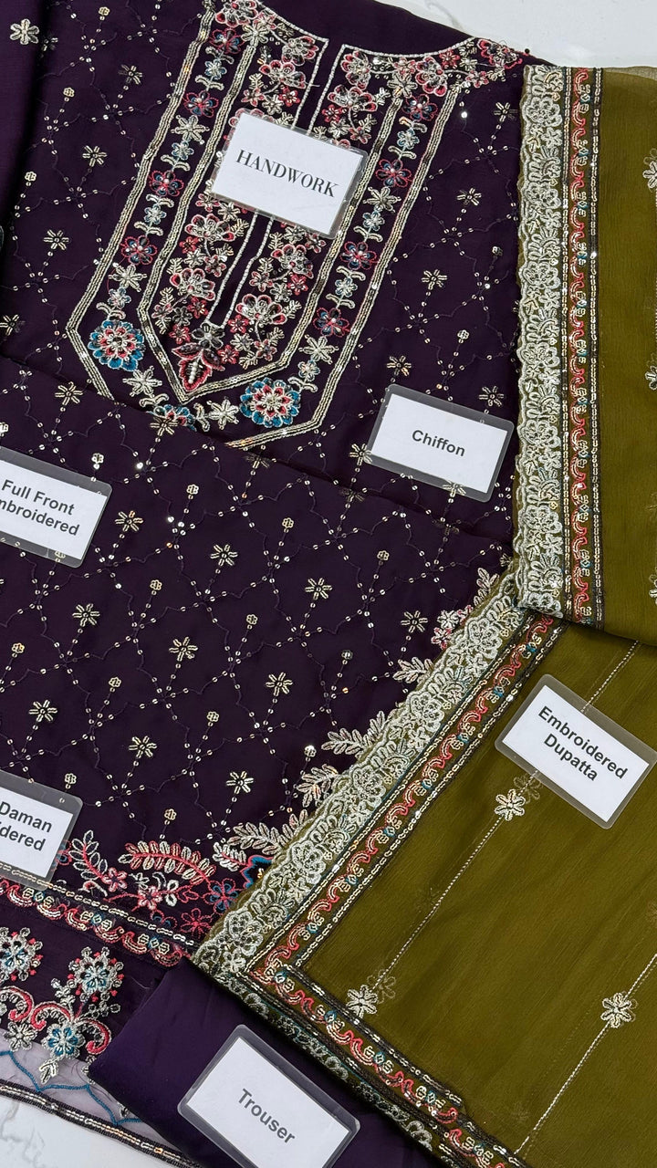 Asim Jofa Chiffon Suit-Aarasta