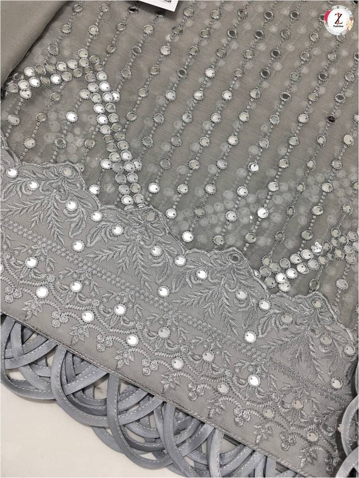 Embroidered Chiffon Suit-Aarasta