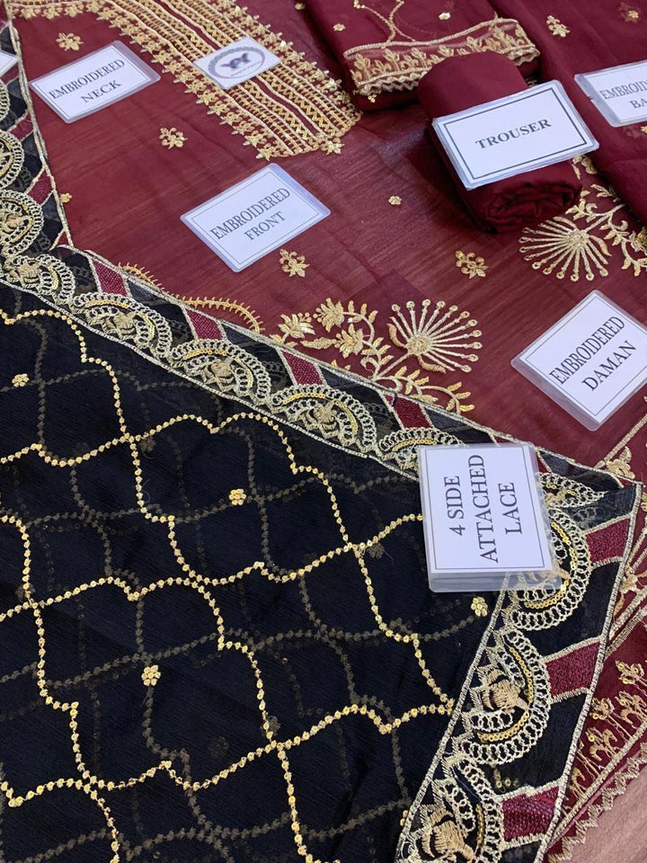 Asim Jofa Chiffon Suit-Aarasta