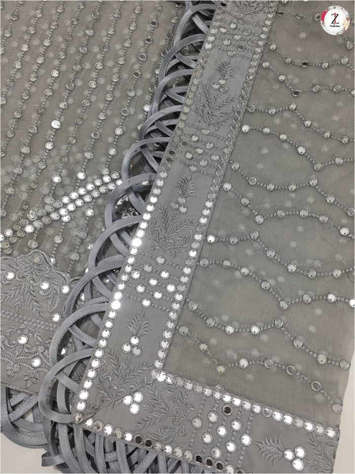 Embroidered Chiffon Suit-Aarasta