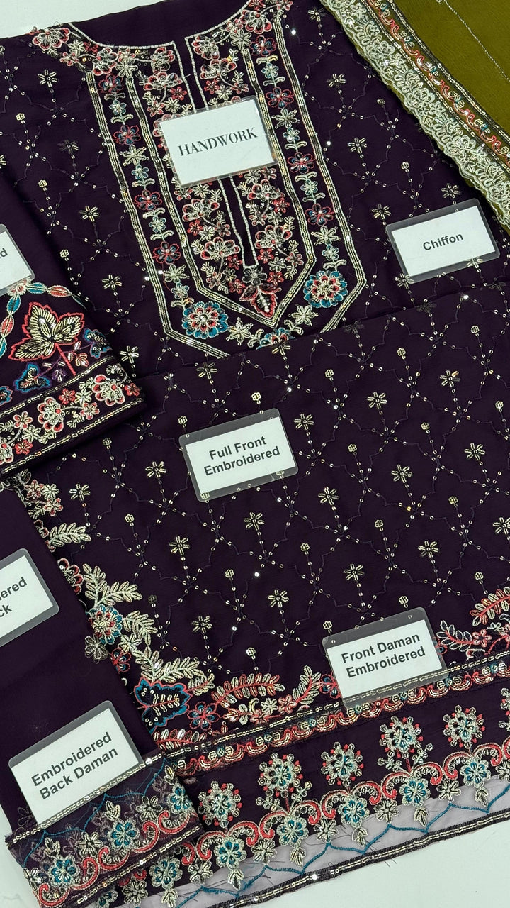 Asim Jofa Chiffon Suit-Aarasta