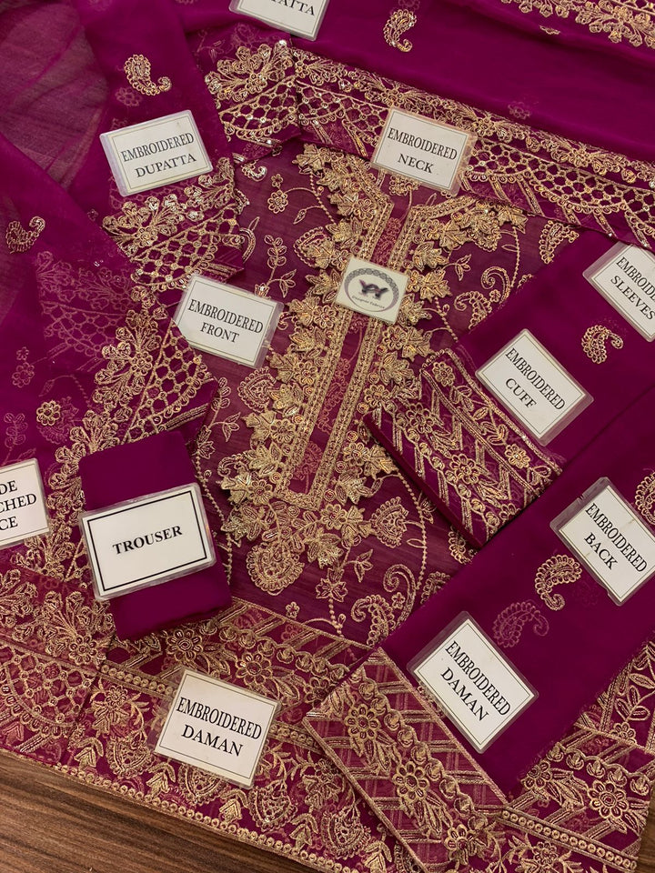 Asim Jofa Chiffon Suit-Aarasta