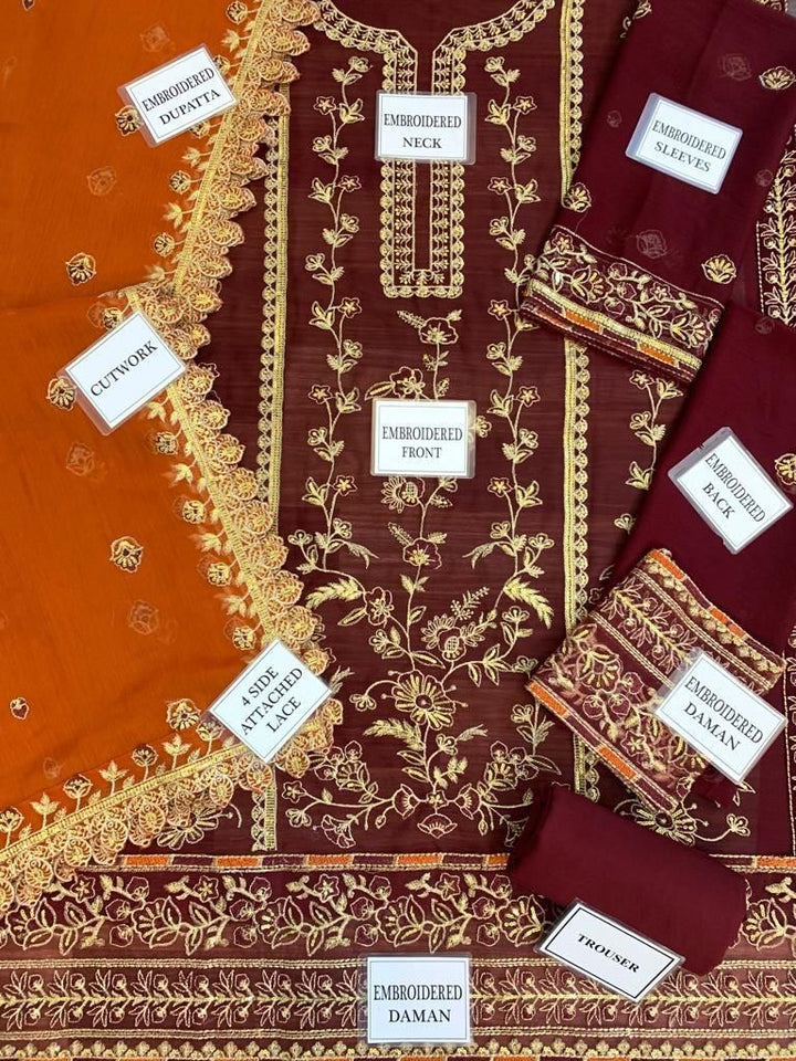 Asim Jofa Chiffon Suit-Aarasta