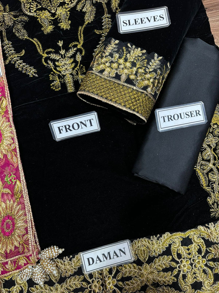 Ammara Khan Velvet Suit-Aarasta