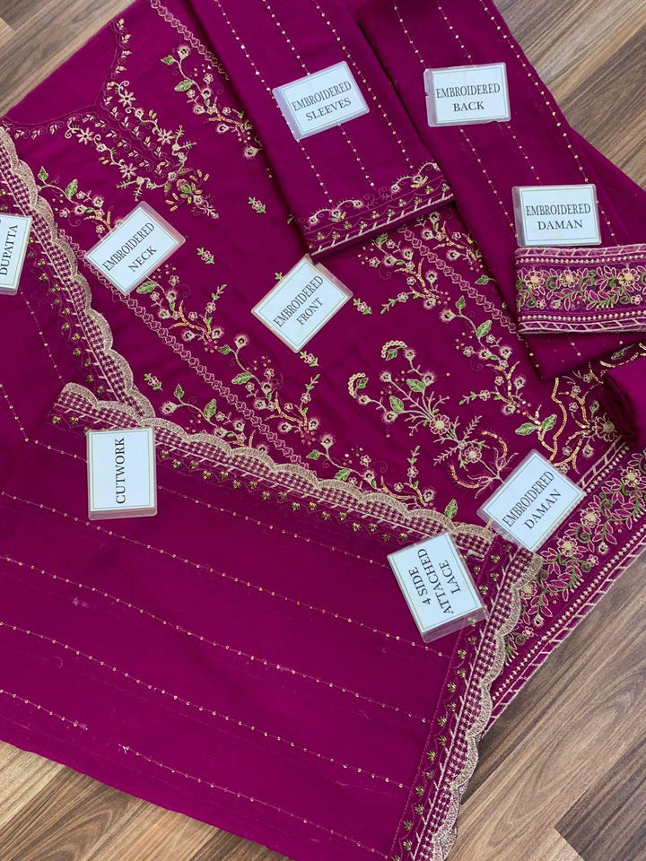 Asim Jofa Chiffon Suit-Aarasta